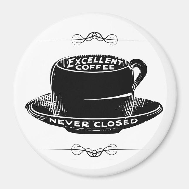 Imán de señalización de café de vintage (Frente)