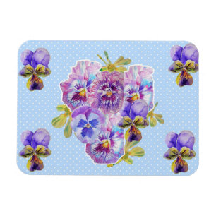 Imán de Shabby Chic Flor de Pensamiento Rosa con M