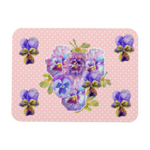 Imán de Shabby Chic Flor de Pensamiento Rosa Punto