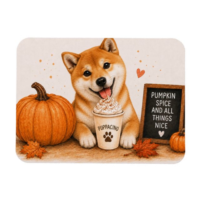 Imán de Shiba Inu Pumpkin Spice (Horizontal)