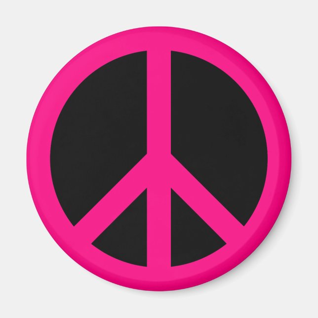 Imán de signo de paz rosa (Frente)
