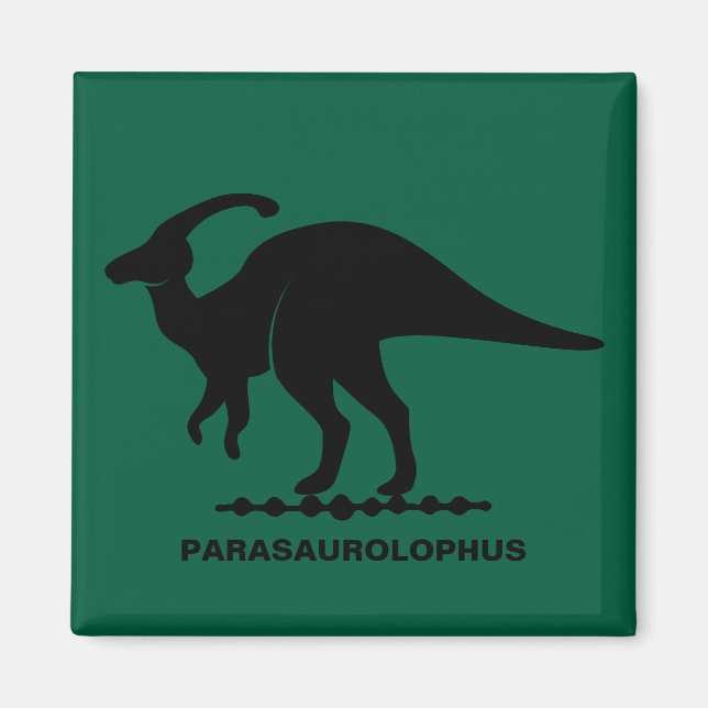 Imán de silueta de dinosaurio Parasaurolophus (Frente)