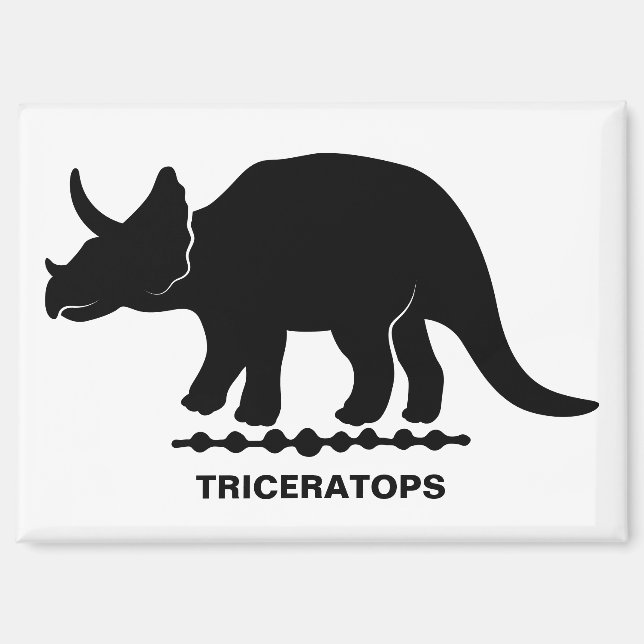 Imán de silueta de dinosaurio Triceratops (Anverso)
