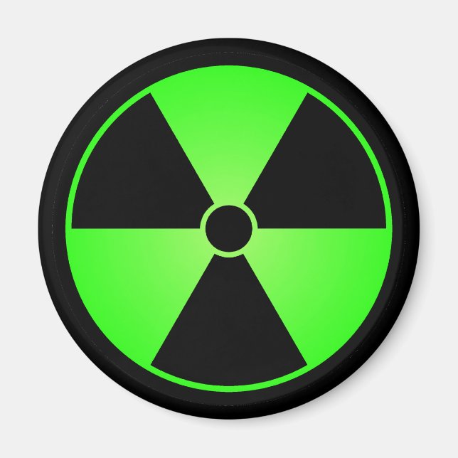 Imán de símbolo de radiación verde (Frente)