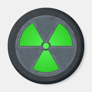 Imán de símbolo de radiación verde y gris