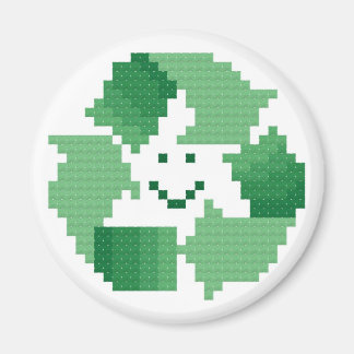 Imán de símbolo de reciclaje sonriente