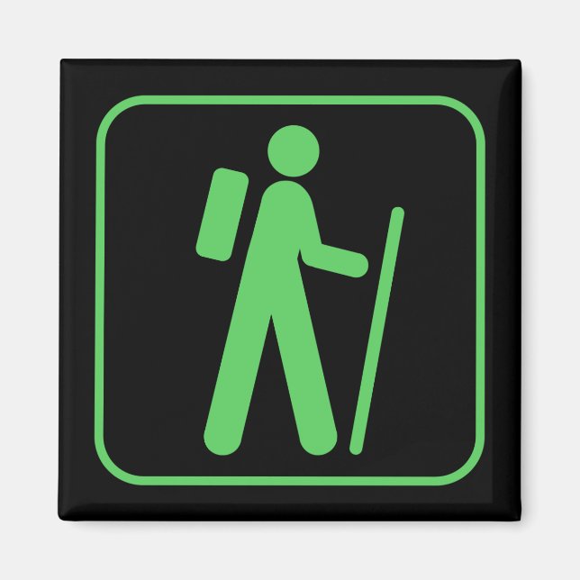 Imán de símbolo de senderismo (Frente)