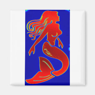 imán de sirena azul rojo