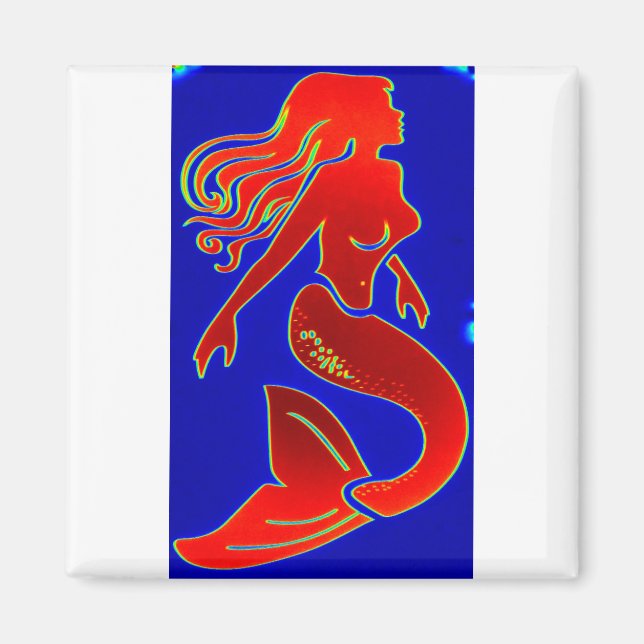 imán de sirena azul rojo (Frente)