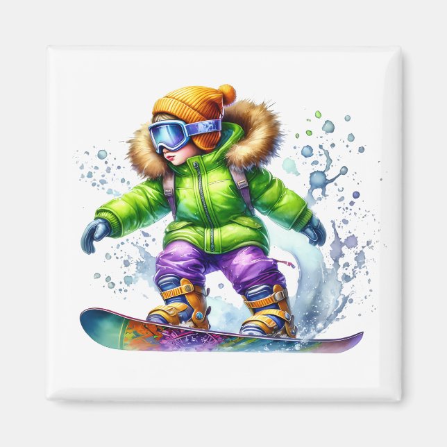 Imán de Snowboarder (Frente)