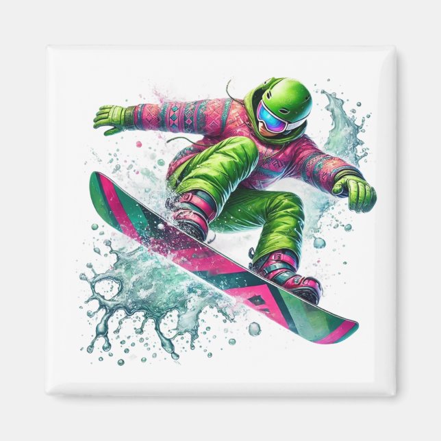 Imán de Snowboarder (Frente)