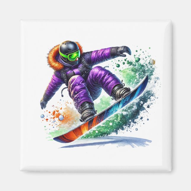 Imán de Snowboarder (Frente)