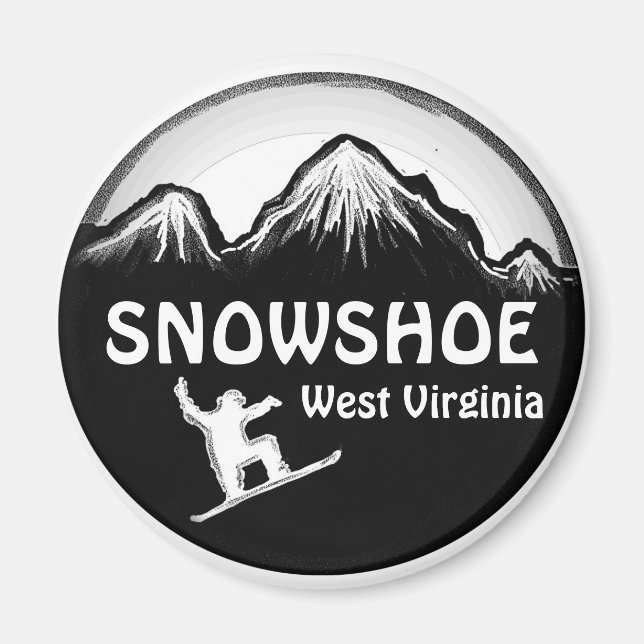Imán de snowshoe de Virginia Occidental (Frente)