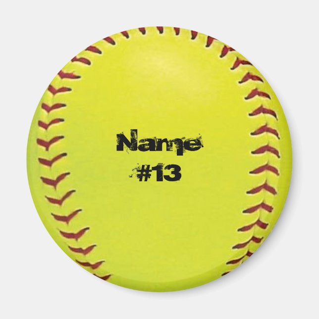 Imán de Softball personalizable (Frente)