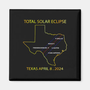 Imán De Solar Eclipse 2024 Mapa Interactivo Texas Eclip