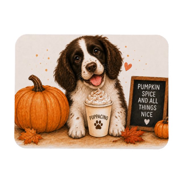 Imán de Springer Spaniel Pumpkin Spice (Horizontal)