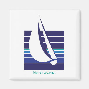 Imán de Square_Nantucket de los azules del barco