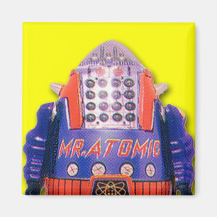 Imán de Sr. Atomic Toy Robot Square