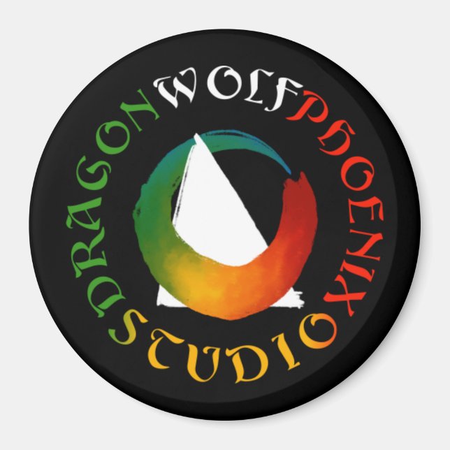 Imán de Studio Dragón Lobo Fénix (Frente)