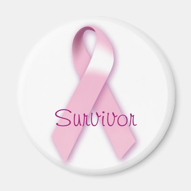 Imán de supervivencia de cinta rosa (Frente)