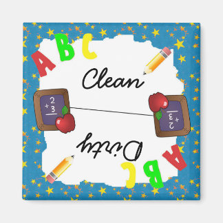 Imán de tablero de chalkboard de la escuela azul l