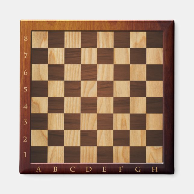 Imán de tablero Wood Chess (Frente)
