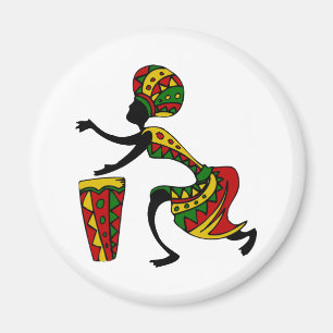 Imán de tambor africano animado