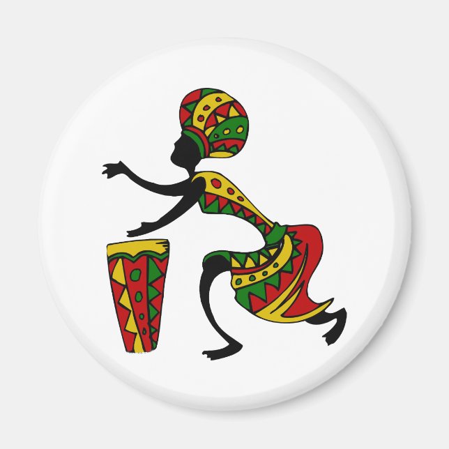 Imán de tambor africano animado (Frente)