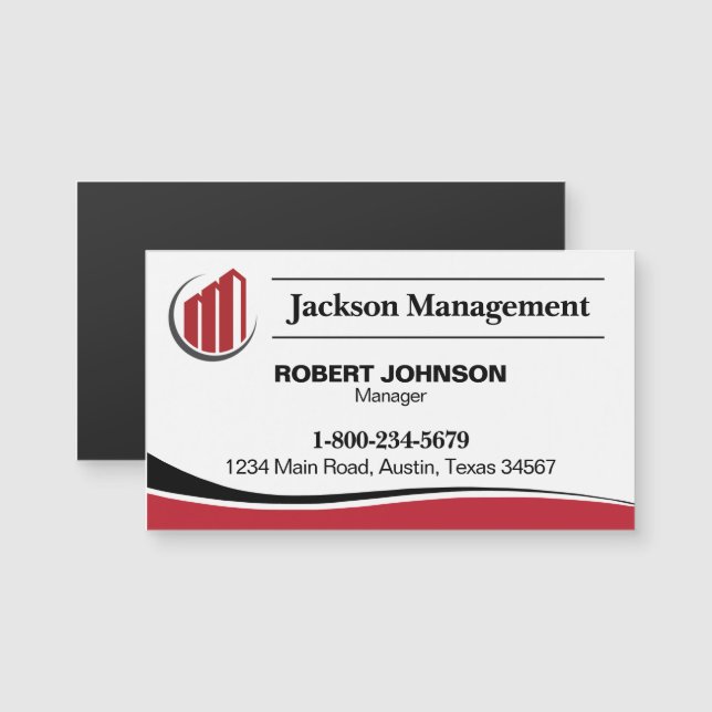 Imán de tarjeta de empresa con su logotipo (Anverso/Reverso)