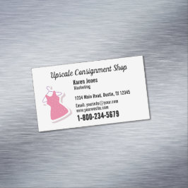 Imán de tarjeta de negocio de tienda de consignaci