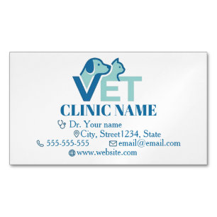 Imán de tarjeta de negocio veterinaria personaliza