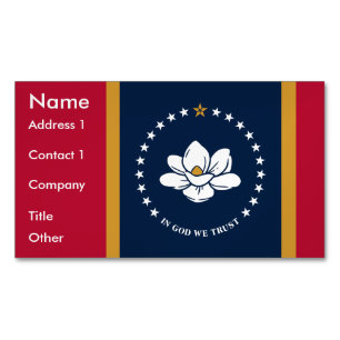 Imán de Tarjeta de Negocios con Bandera de Mississ