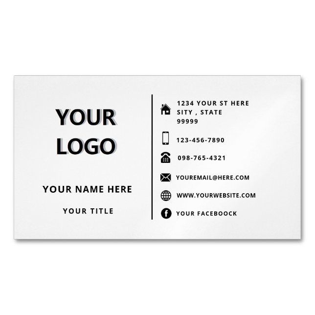 Imán de Tarjeta de Negocios Promocional Personaliz (Anverso)