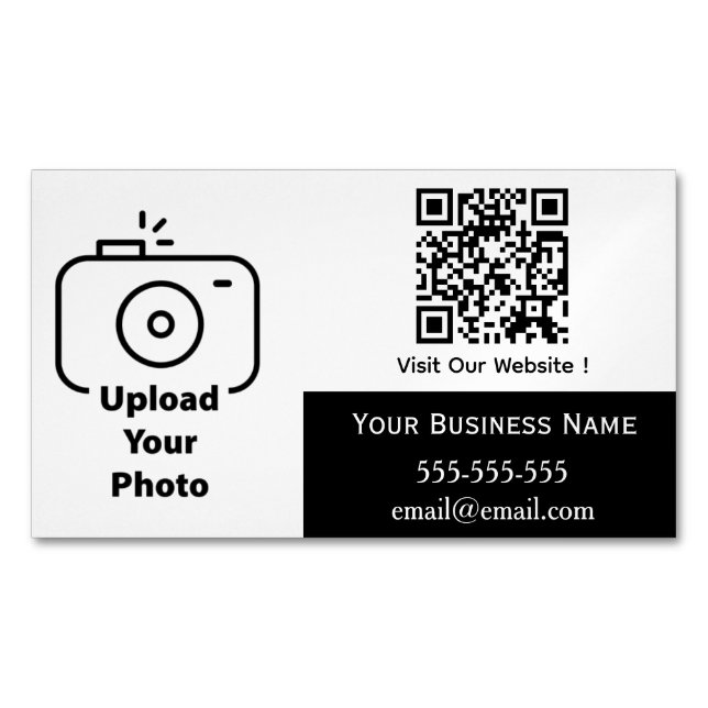 Imán de tarjeta de visita estándar con código QR (Anverso)