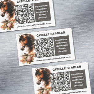 Imán de tarjeta de visita para caballos con código