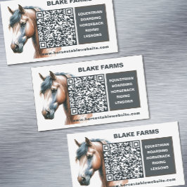 Imán de tarjeta de visita para caballos con código