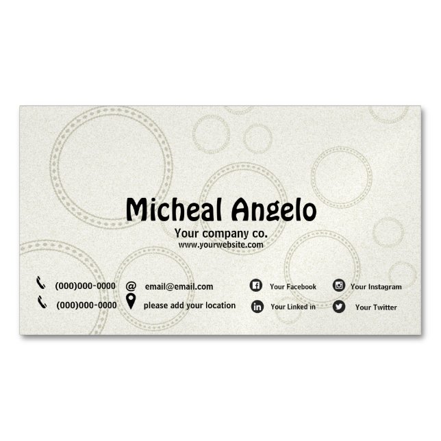 Imán de tarjeta de visita simple (Anverso)