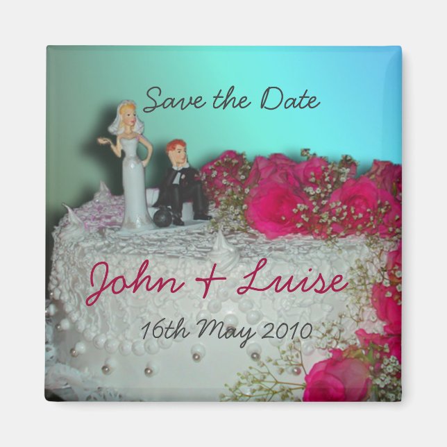 imán de tarta boda (Frente)