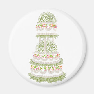 Imán de tarta de Boda blanco