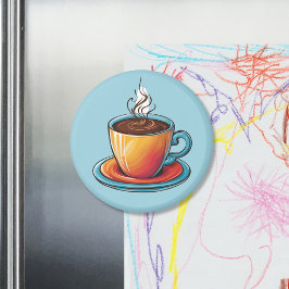 Imán de Taza de Café con Vapor