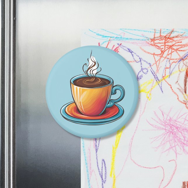 Imán de Taza de Café con Vapor (Subido por el creador)