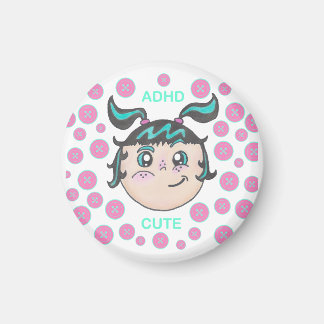 Imán de TDAH con ilustración "TDAH Adorable"