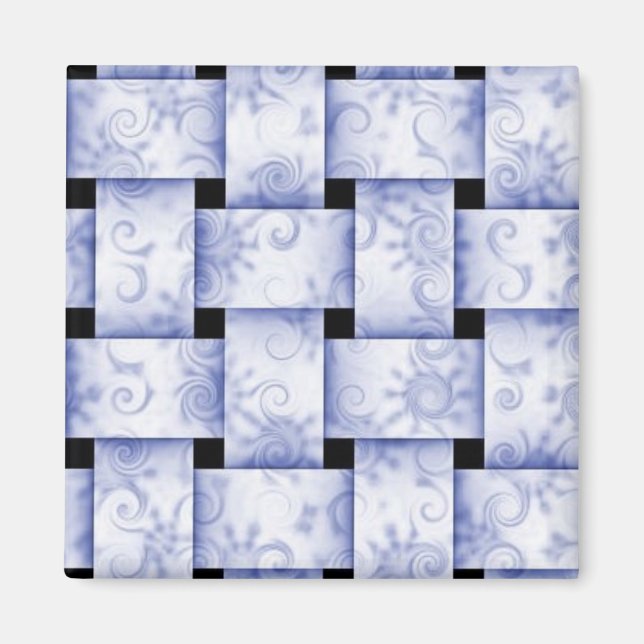 imán de tejido azul para bebé (Frente)