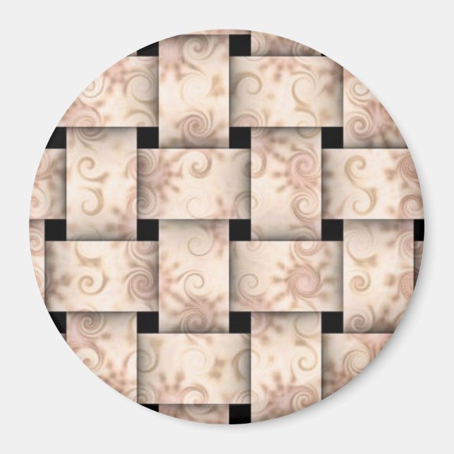 imán de tejido rosa de bonito (Frente)