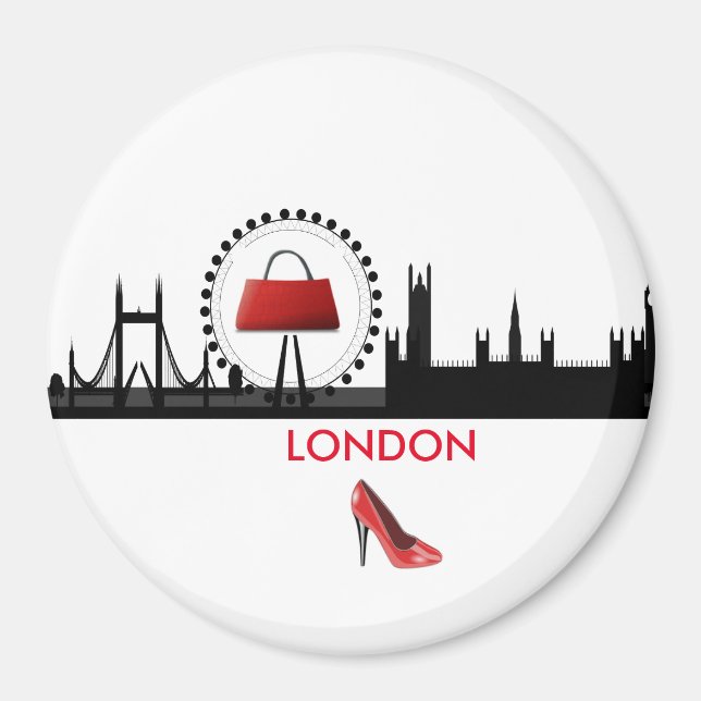 Imán de tema de moda de damas de la silueta de Lon (Frente)