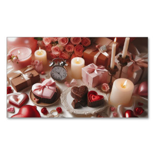 Imán de tema de regalo romántico   Tarjeta de pres
