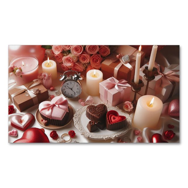 Imán de tema de regalo romántico | Tarjeta de pres (Anverso)