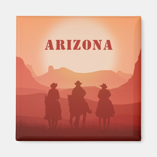 Imán de texto de Arizona Sunset personalizado (Frente)