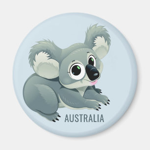 Imán de texto de Cute Koala personalizado