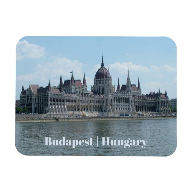 imán de texto personalizado de Budapest 3 (Horizontal)